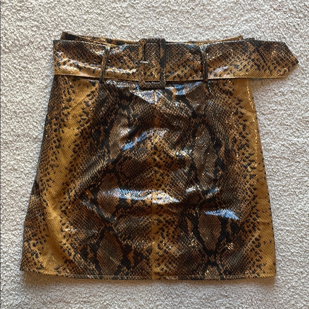 Missguided Faux Snakeskin Skirt